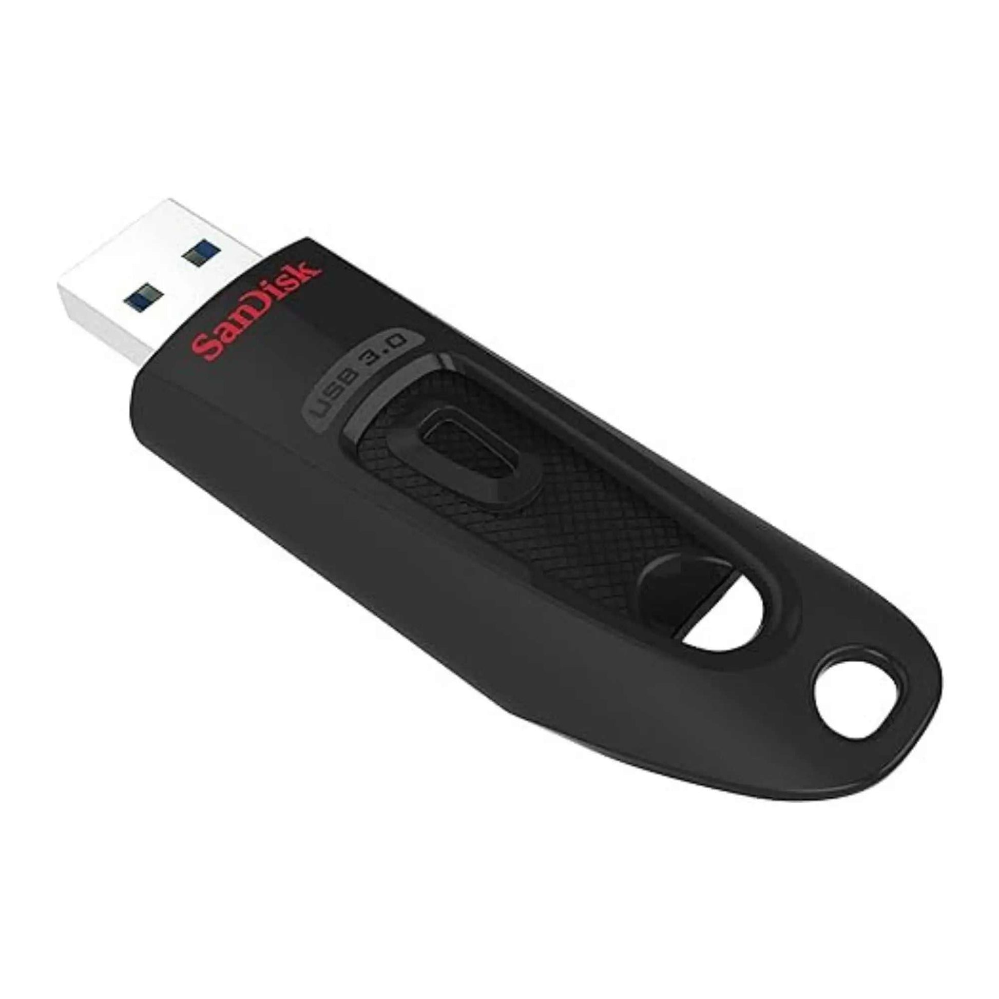 SanDisk Ultra USB 3.0 Flash Drive with secure file encryption and fast data transfer.
